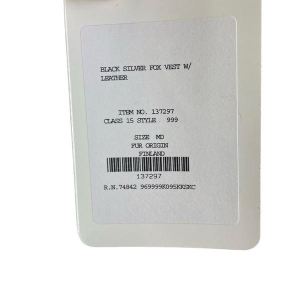 BLACK SILVER FOX VEST W/ LEATHER - Picture 8 of 8